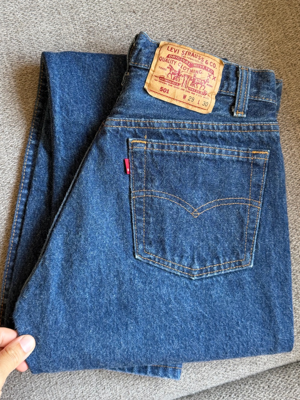 Vtg 1990 Levis 501 XX Made in USA Blank Tab Rigid Indigo Jeans 29x30 554